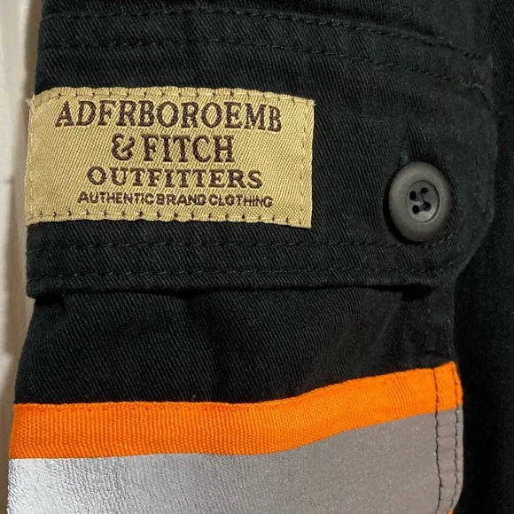 Men’s Shorts High Vis Visibility Black & Orange Stripe SZ 34 Cargo Construction - Picture 5 of 7